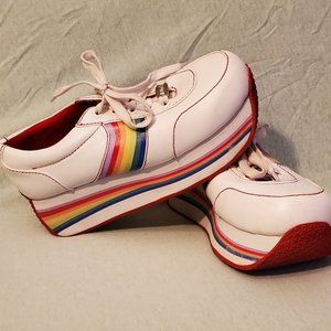 Dolls Kill Rainbow Platform Sneakers